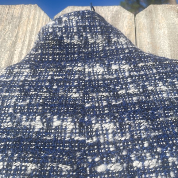 J. Crew Navy Blue and Cream Tweed City Coat Sz 0 Excellent Condition - Picture 16 of 16